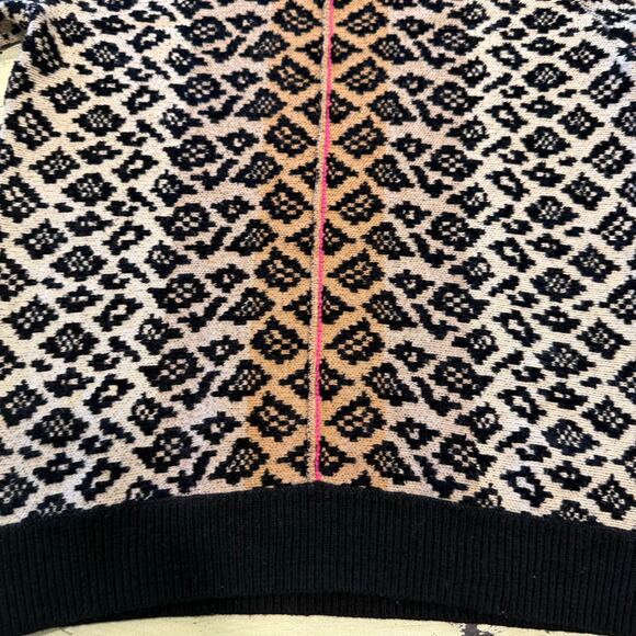 Maeve By Anthropologie Elinore Short Sleeve Animal Print Wool Blend Sweater Sm - Picture 2 of 9